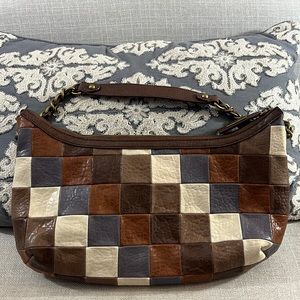 Jessica Simpson 🔥RARE🔥 Vintage Faux Leather Checkered Shoulder Bag